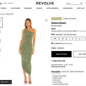 Norma Kamali 🫒 Celadon One Shoulder Dress